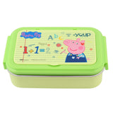 Youp Stainless Steel Insulated Green Color Kids Peppa Pig Lunch Box With Fork & Spoon Lunch Break - 850 ml
