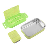 Youp Stainless Steel Insulated Green Color Kids Peppa Pig Lunch Box With Fork & Spoon Lunch Break - 850 ml