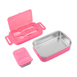 Youp Stainless Steel Insulated Pink Color Kids Peppa Pig Lunch Box With Fork & Spoon Lunch Break - 850 ml