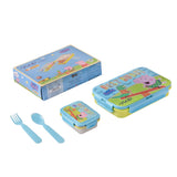 Youp Stainless Steel Blue and Yellow Color Peppa Pig Kids Lunch Box Euro - 450 ml