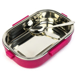Youp Stainless Steel Pink Color Peppa Pig Theme Kids Lunch Box Happy Bite 700 ml