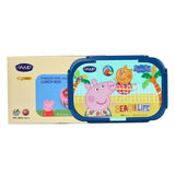 Youp Stainless Steel Insulated Blue Color Kids Peppa Pig Lunch Box With Fork & Spoon Candy - 850 ml