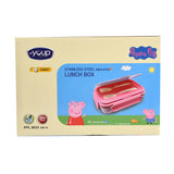 Youp Stainless Steel Insulated Pink Color Kids Peppa Pig Lunch Box With Fork & Spoon Candy - 850 ml