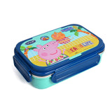 Youp Stainless Steel Insulated Blue Color Kids Peppa Pig Lunch Box With Fork & Spoon Candy - 850 ml