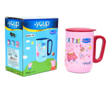 Youp Stainless Steel Pink Color Peppa Pig World Kids Insulated Mug with cap - 320 ml