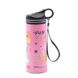 Youp Stainless Steel Pink Color Peppa Pig Kids Water Bottle - 750 ml