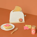 Little Toasty Toy Kitchen Wooden Pop-Up Toaster Play Set 10 Pcs