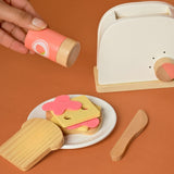 Little Toasty Toy Kitchen Wooden Pop-Up Toaster Play Set 10 Pcs