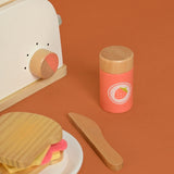 Little Toasty Toy Kitchen Wooden Pop-Up Toaster Play Set 10 Pcs
