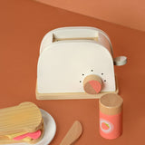 Little Toasty Toy Kitchen Wooden Pop-Up Toaster Play Set 10 Pcs