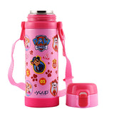 Youp Stainless Steel Pink Color Paw Patrol Theme Kids Insulated Sipper Bottle Scooby - 500 ml