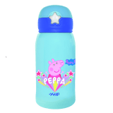 Youp Stainless Steel Sky Blue Color Peppa Pig Kids Insulated Double Wall Sipper Bottle Zippy  - 550 ml