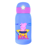 Youp Stainless Steel Purple Blue Color Peppa Pig Kids Insulated Double Wall Sipper Bottle Zippy  - 550 ml