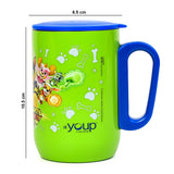 Youp Stainless Steel Green Color Paw Patrol Mighty pups Kids Insulated Mug with cap - 320 ml