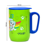 Youp Stainless Steel Green Color Paw Patrol Love2Laugh kids Insulated Mug with cap - 320 ml