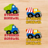Permenant Waterproof Stickers - Construction Trucks