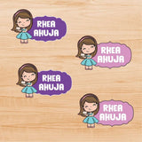 Permenant Waterproof Stickers - Cute Girl With Letter