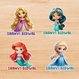 Permenant Waterproof Stickers - Princesses