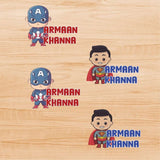 Permenant Waterproof Stickers - Superheroes Captain America Superman