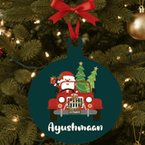 Personalised Ornaments - Santa Driving On Jeep