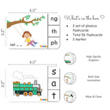Phonics beginning sound and blends and diagraphs activity flashcards