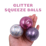Dazzle Drop Balls: Glitter Squishy Balls – Set of 4 (Holographic, Pink, Silver & Gold) Stress Relief & Sensory Play | Sticky, Squishy & Sparkly Fun for Kids & Adults