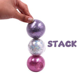 Dazzle Drop Balls: Glitter Squishy Balls – Set of 4 (Holographic, Pink, Silver & Gold) Stress Relief & Sensory Play | Sticky, Squishy & Sparkly Fun for Kids & Adults