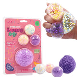 Foamazing Balls: Sensory Squishy Balls – Set of 4 (Yellow, Blue, Pink & Purple) Stress Relief & Sensory Play | Fidget, Squeeze & Relieve | Non-Toxic & Safe