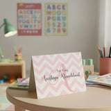 Personalised Gift Notecard - Pink ZigZag