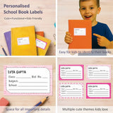 Personalized School Book Labels - Pretty in pink
