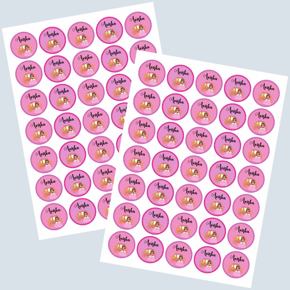 Princess Round Label Round Water Proof Labels - Princess – Popup Kids