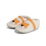 Tigress Cotton Baby Shoe - Off White And Orange