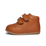 Double Velcro Kids Leather Sneakers - Tan