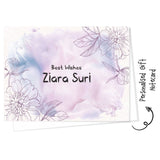 Personalised Gift Notecard - Purple Powder Flower