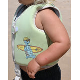 Kids Swim Vest 1-2 Shred Turtle Aqua