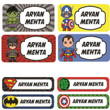Rectangular Labels - Baby Superheroes