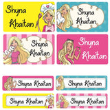 Rectangular Labels - Barbie
