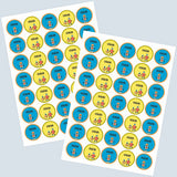 Round Water Proof Labels -Robot