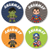 Round Labels - Superhero Baby