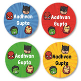 Round Labels - Superhero Faces