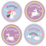 Round Labels - Unicorn Rainbow