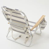 Sunny Life Teal Color Stripes Print Deluxe Beach Chair Casa Fes