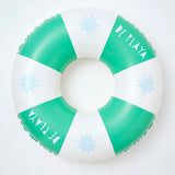 Sunny Life White and Green Color Inflatable Pool Ring De Playa Esmeralda