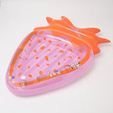 Sunny Life Pink Color Inflatable Luxe Lie-On Float Strawberry Pink Berry