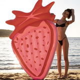 Sunny Life Pink Color Inflatable Luxe Lie-On Float Strawberry Pink Berry