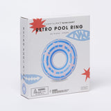 Sunny Life Blue Stripes Inflatable Retro Pool Ring De Playa Stripe