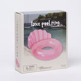 Sunny Life Pink Color Inflatable Luxe Pool Ring Shell Bubblegum