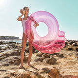 Sunny Life Pink Color Inflatable Luxe Pool Ring Shell Bubblegum