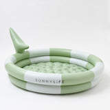 Sunny Life Green Color Inflatable Backyard Pool Shark Tribe Khaki