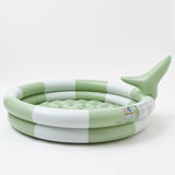 Sunny Life Green Color Inflatable Backyard Pool Shark Tribe Khaki